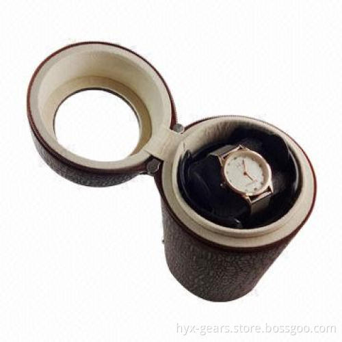 Watch Winder with Chocolate Brown Textured Leather Finish, Single Rotor Series